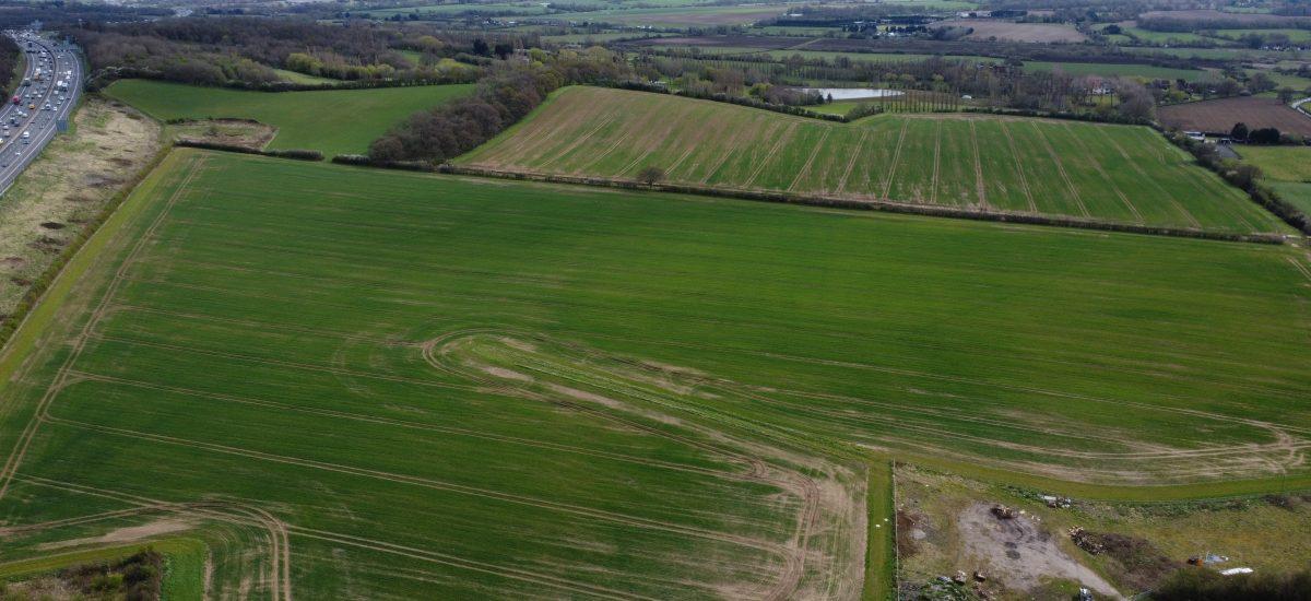 Land at epping farm airel views taken by drone at Palace Auctions 