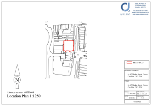 Property for sale by Auction A location plan showing a portion of Crewe, Cheshire, highlights a plot of land outlined in red. The surrounding roads and buildings are identified. Additional information, including address details and a scale of 1:1250, is displayed on the right. Clare House Axminster in Devon was previously marketed by Palace Auctions. Presented by Palace Auctions