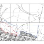 Map showcasing residential and undeveloped land sections, including a block of premodernity agricultural land at Dunoon in Scotland with significant hope value. This map features grid lines, various plots, and a street network in the lower section. Available for sale by auction with Palace Auctions.