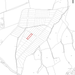 A black and white map with various plotted sections. One section near the center, labeled PLOT C38 DUNDRY LANE, is outlined in red. An arrow in the upper right corner points north. Sparse details suggest a rural or agricultural layout, hinting at its recent auction by Palace Auctions in Bristol.