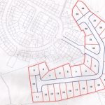 A hand-drawn site plan showing a residential layout of Land off Channel Avenue, Porth, Mid Glamorgan, Wales (SOLD) by Palace Auctions. The plan includes numbered plots, ranging from 1 to 31, marked with red borders. Streets and thoroughfares are depicted with blue lines. Rows of houses are illustrated in a rough, detailed manner. Other plots may be available