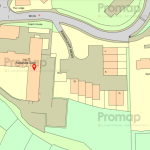 A detailed map highlights 13-17 Alexander Court with a red location pin. Surrounding buildings, roads, and areas named Springfield House, Springfield Lodge, and Coach House are labeled. Roads and pathways are clearly marked, showing connections to nearby buildings. Investment apartments for sale by auction in New Alexandra Court Nottingham can also be viewed on the map from Palace Auctions.