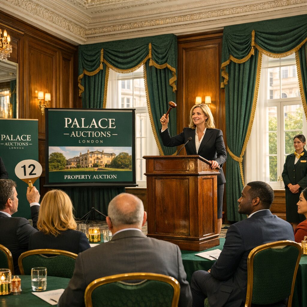 Property For Sale A Woman Stands At A Lectern Holding A Gavel At A property-for-sale-a-woman-stands-at-a-lectern-holding-a-gavel-at-a