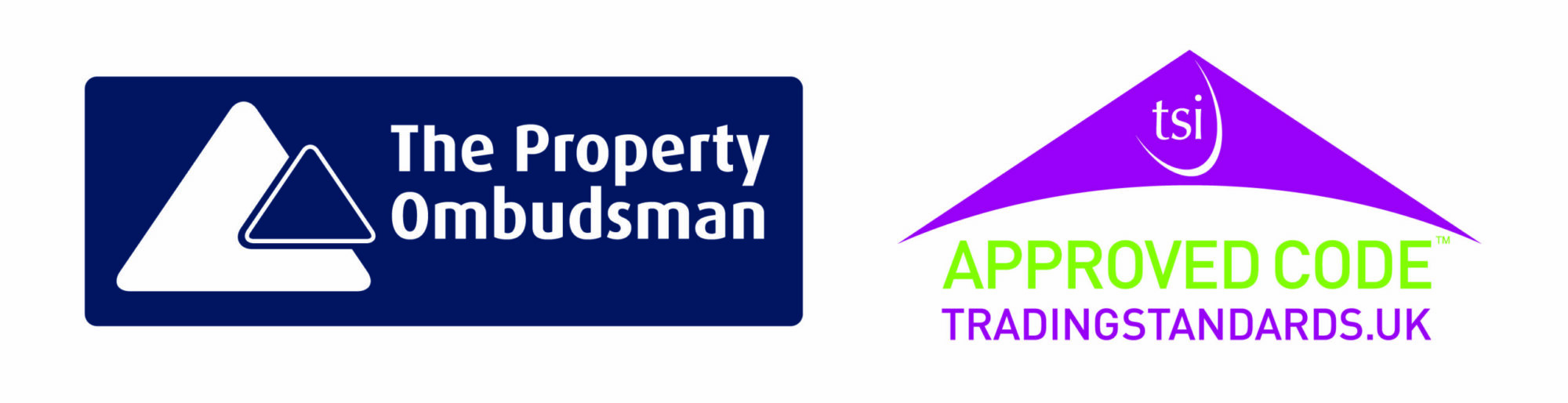 Property for sale by Auction Logos of The Property Ombudsman with a triangular design and Trading Standards UK with a purple triangle and the words "APPROVED CODE. Presented by Palace Auctions