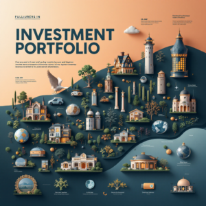 Property for sale by Auction Illustration of an investment portfolio concept amid a dynamic real estate market, showcasing detailed structures like buildings, trees, and charts on a hilly landscape. The text reads "Investment Portfolio," with financial terms and icons scattered throughout. For the most up-to-date advice, contact us anytime. Presented by Palace Auctions