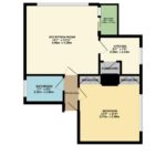 Property for sale by Auction Floor plan of the fourth floor, approximately 485 sq ft. It includes a reception room, kitchen with balcony, bedroom, bathroom, and two wardrobe areas. The terrace hall connects the rooms. Presented by Palace Auctions