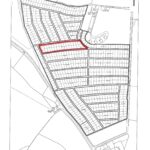 Property for sale by Auction A black and white map from HM Land Registry displays numerous rectangular plots in an administrative area of Tandridge, Surrey. One parcel of land with farm access near the center is outlined in red. This investment for sale includes a north arrow in the top right corner. Presented by Palace Auctions