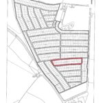 Property for sale by Auction Map titled "HM Land Registry Official copy of title plan" showing a parcel of land with farm access in Surrey, Tandridge. A specific investment plot is outlined in red among a grid of properties. North is indicated by an arrow. Scale is 1:1250. Presented by Palace Auctions