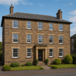 Property for sale A brick building with a black door, ideal for a Pudsey buy-to-let flats – Pudsey rental investment. Presented by Palace Auctions