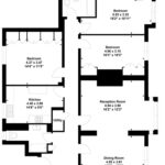 Property for sale Black and white floor plan labeled "Second Floor," showing a kitchen, utility room, dining room, reception room, three bedrooms, a bathroom, and a toilet, with room sizes indicated in meters and feet. Presented by Palace Auctions