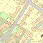 Property for sale A detailed map showing buildings, property boundaries, and roads. A small building within a red rectangle—highlighted near the center left—marks the location of Greville Place NW6 flats, surrounded by other outlined structures and labeled areas. Presented by Palace Auctions