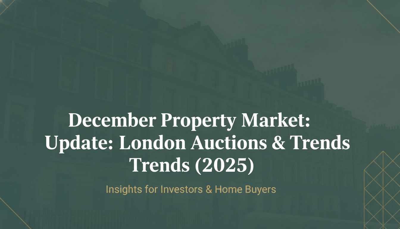 Property for sale Slide with a green background and faint building outlines, featuring the text: 