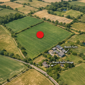 four plots north of Beech farm